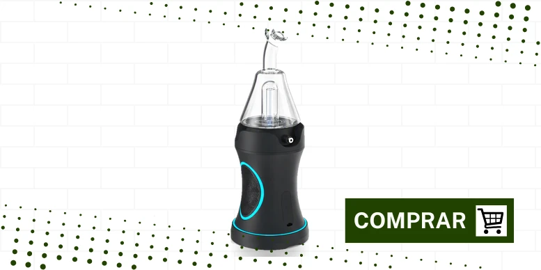 Vaporizador de concentrados Boost Evo da Dr. Dabber com o adaptador de vidro encaixado sobre a base
