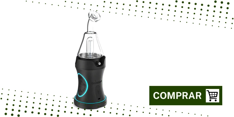 Vaporizador de concentrados Boost Evo da Dr. Dabber com base preta, anel de luz azul e câmara de vidro
