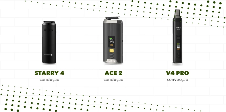 Starry 4 e Ace 2 aquecem por condução; o V4 Pro, por convecção
